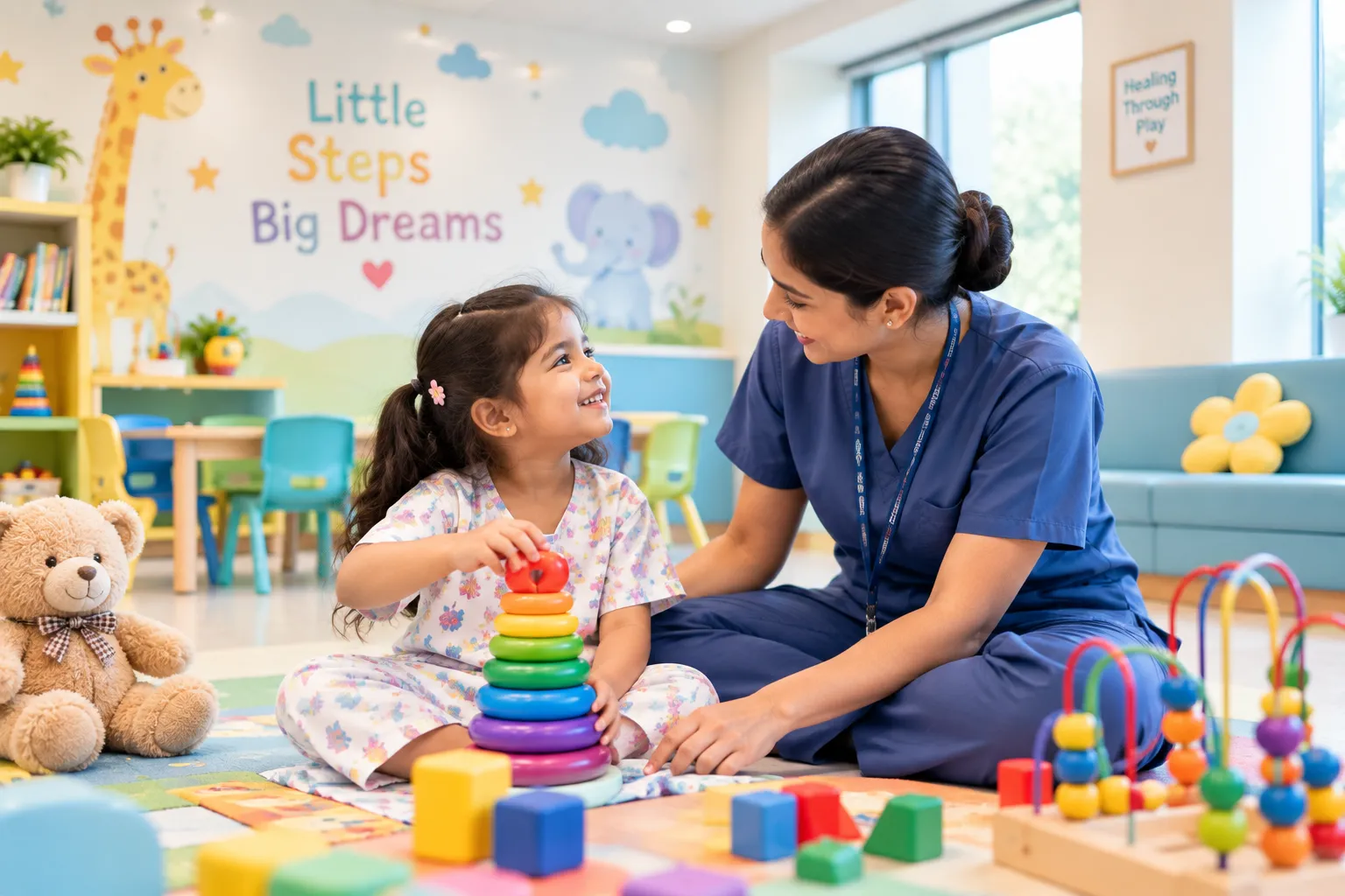 Child-friendly hospital play area
