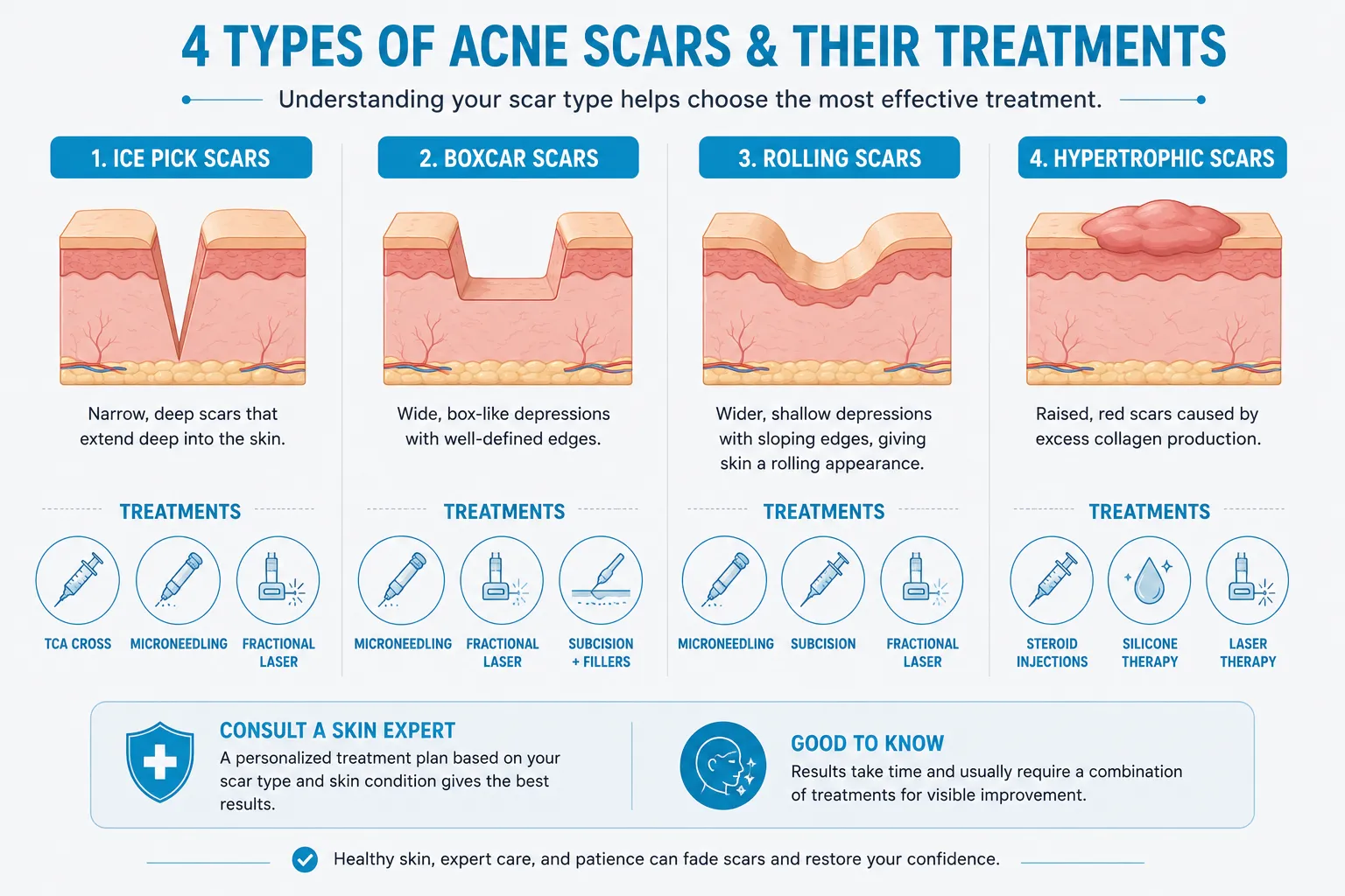 4 types of acne scars