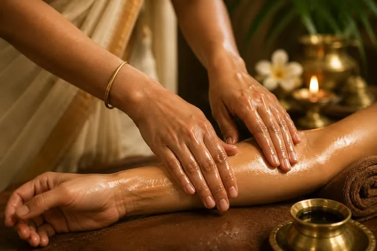 Four-hand synchronised oil massage, Abhyanga